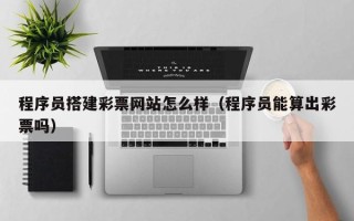 黔西程序员搭建彩票网站怎么样（程序员能算出彩票吗）